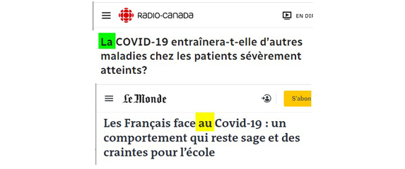 LE ou LA COVID-19?